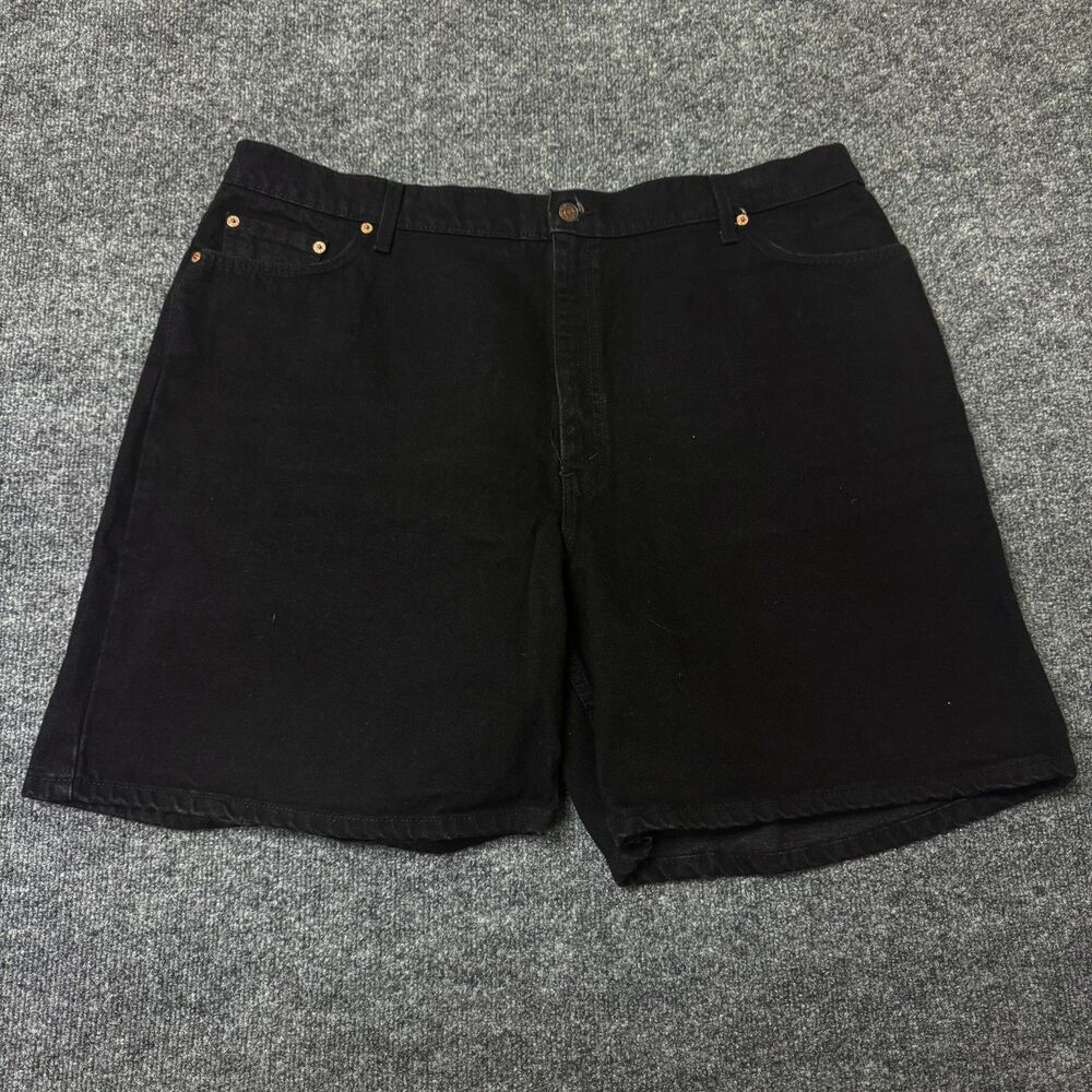 Vintage Levi’s 522 Red Tab Jean Shorts Womens Sz 24 Black Tapered Fit 90s USA